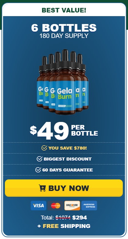 GelaBurn 6 Bottle Price